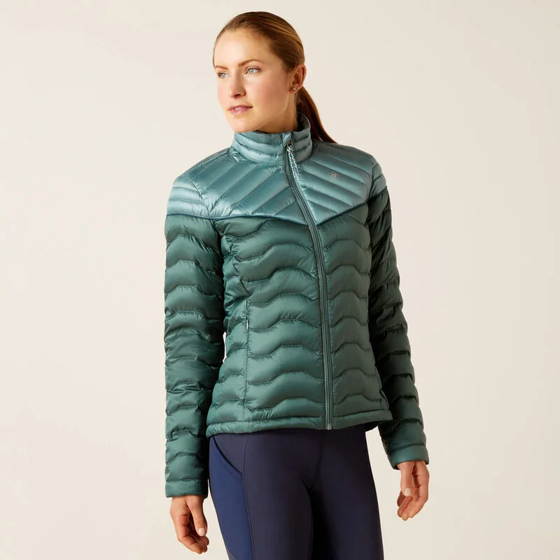 Ariat Womens Ideal Down Jacket Arctic & Silver Welt Pockets Slit Pockets Flap Pockets