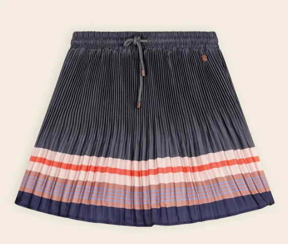 Nulan Border Print Skirt linen skirt breathable