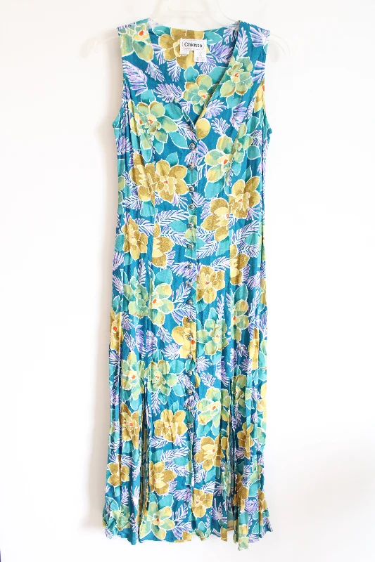 Chiasso Vintage 90's Teal Tropical Dress | 10 Tunics Occasion special