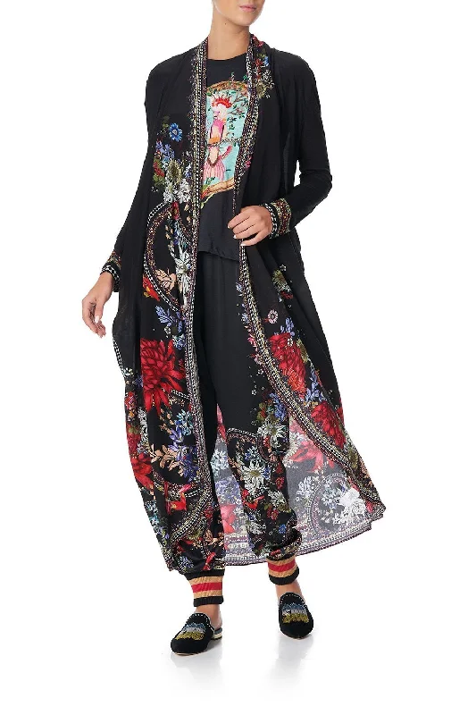 LONG CASUAL JACKET WITH POCKETS MS MATILDA Front Pockets Side Pockets Patch Pockets