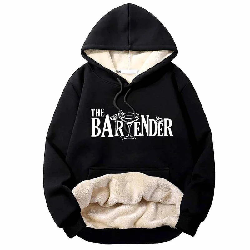The Bartender Cocktail Funny Fleece Sherpa Hoodie Hoodie with Turtle Neck Cozy Winter