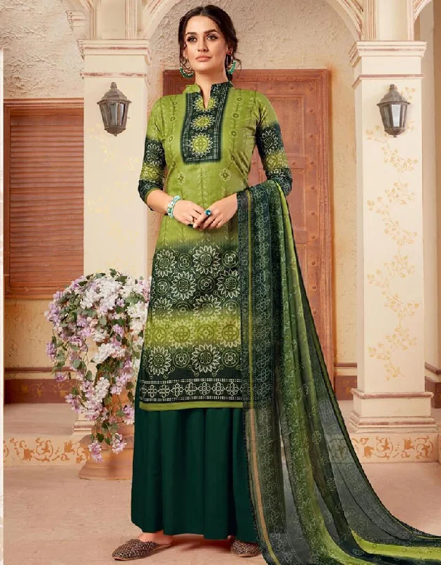 Green Pure Cotton Palazzo Dress Tunics Bridal satin