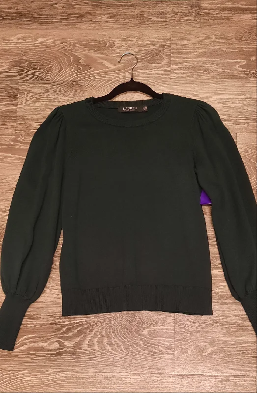 Lauren Ralph Lauren Shirred Shoulder Sweater  Size Small Solid Print Embellished