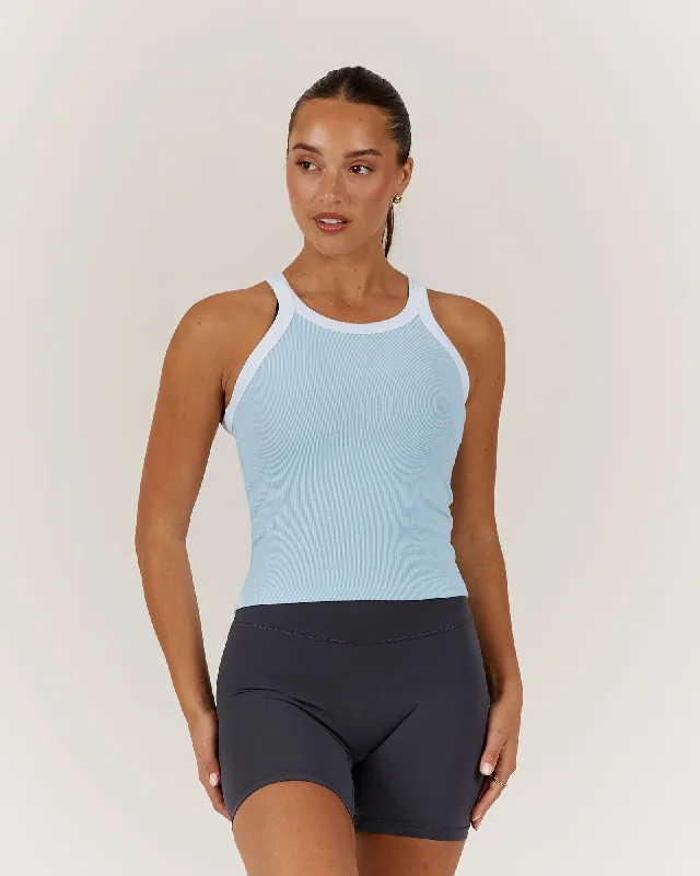 AGILITY RIBBED TANK TOP - POLAR layering tank top