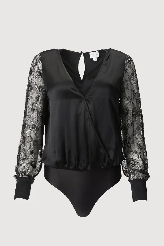 Bette Bodysuit In Black Cozy Fit Bodysuit