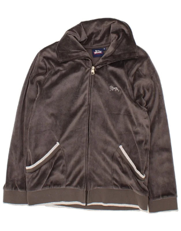 LONSDALE Womens Tracksuit Top Jacket UK 10 Small Grey Polyester Satin Jacket Silk Jacket Chiffon Jacket