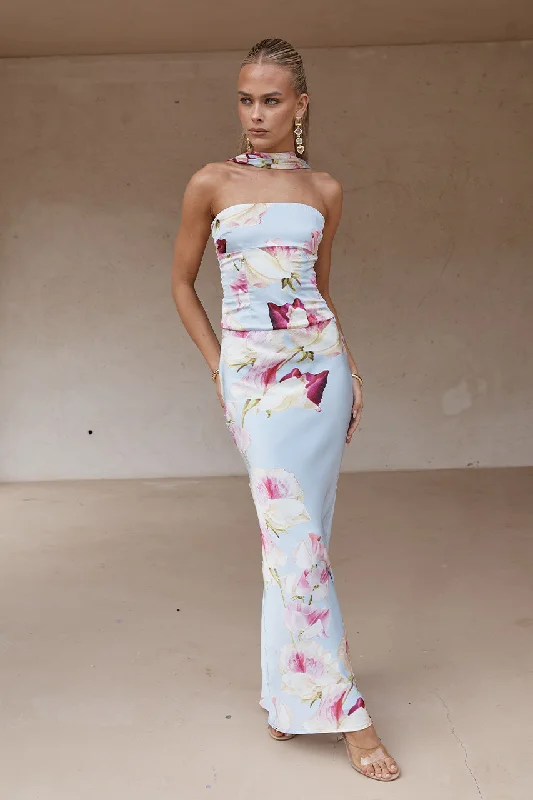 VERITY MAXI SKIRT - CADENCE PRINT silk skirt lustrous