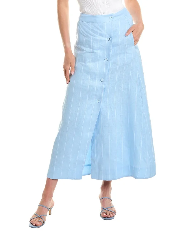 Nicholas Eliora Linen-Blend Skirt elastic waist skirt