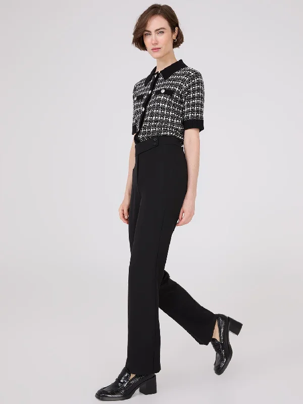 Mid-Rise Bootcut Pants Trendy Work Pants