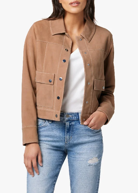 THE ROONEY SUEDE JACKET Welt Pockets Slit Pockets Flap Pockets
