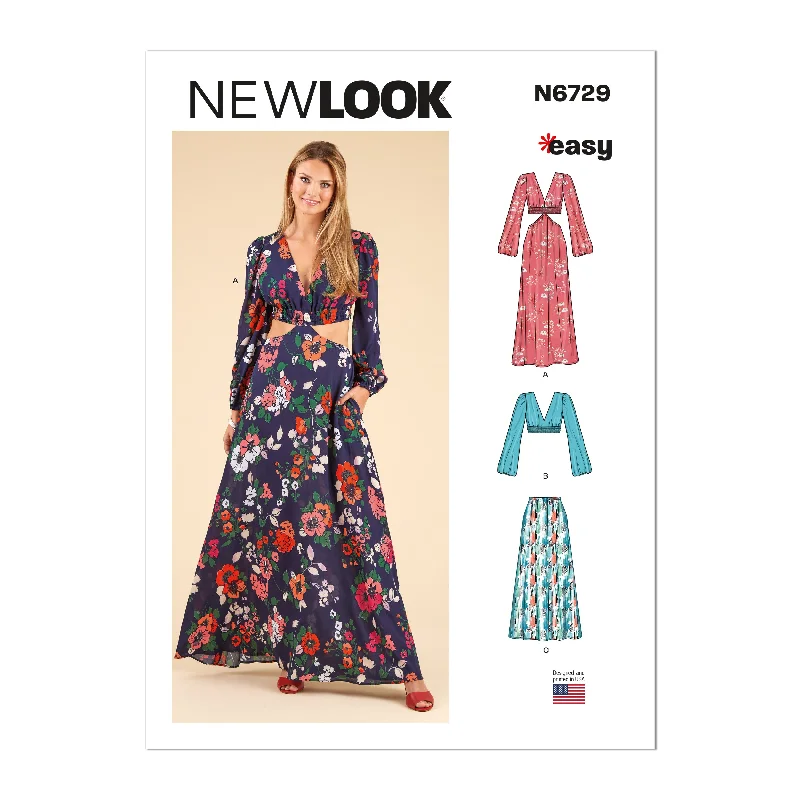 Newlook Pattern 6729 Misses' Dress, Top and Skirt Tunics Evening elegant