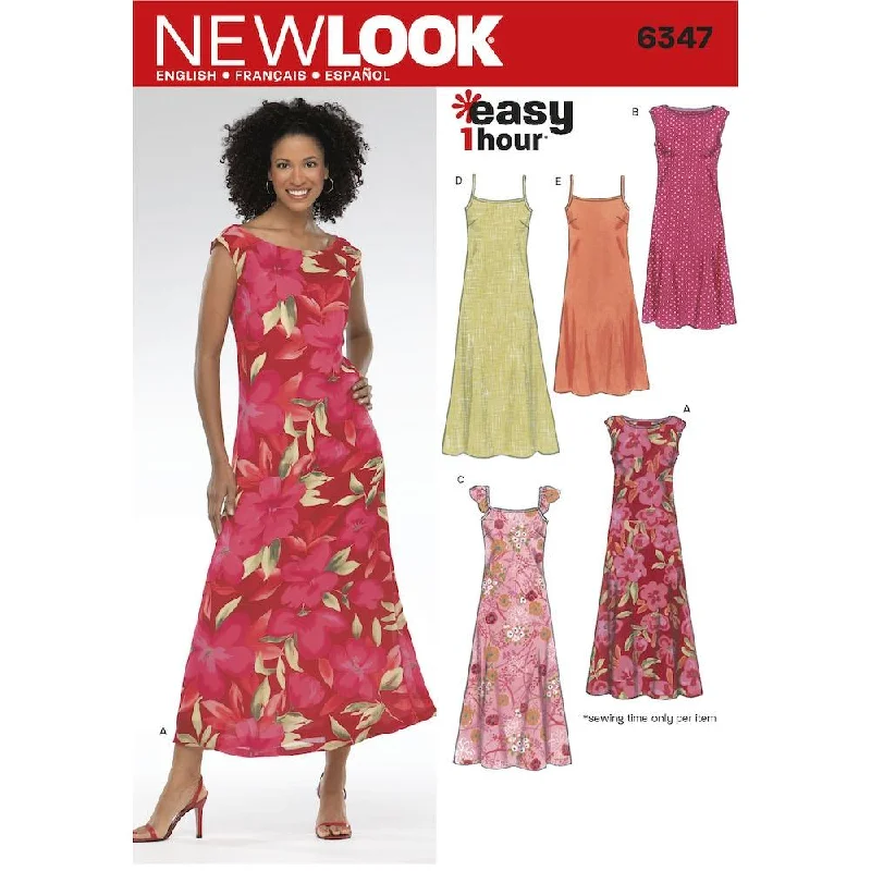 Newlook Pattern 6347 Misses Dresses Tunics Long Elegant