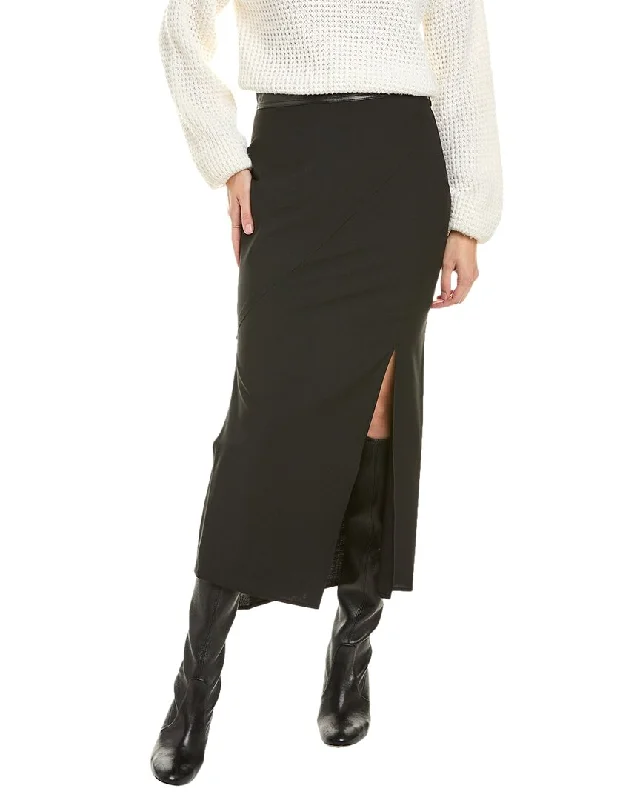 Helmut Lang Seamed Wool-Blend Midi Skirt cashmere skirt rich