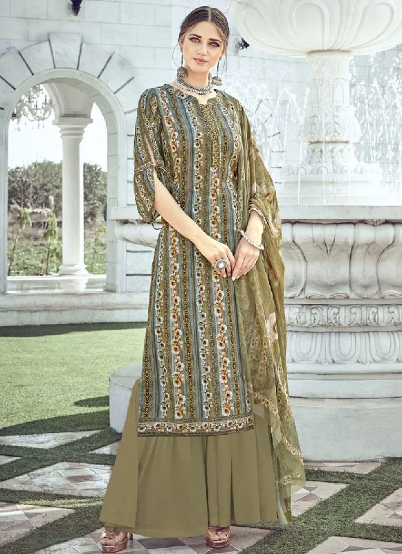 Multi Pure Crepe Palazzo Dress Tunics Print Colorful