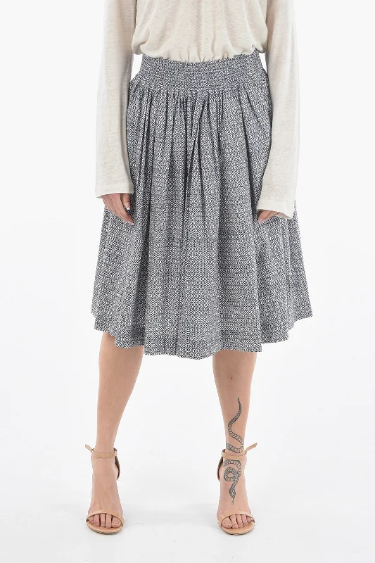 Woolrich Diamond Point Motif Popelin Cotton Circle Skirt Xs Standard size flowy skirt hem