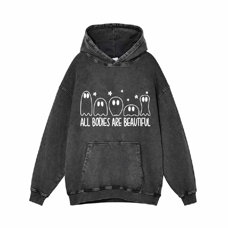All Bodies Are Beautiful Vintage Washed Hoodie Hoodie with Neon Bright Vibrant