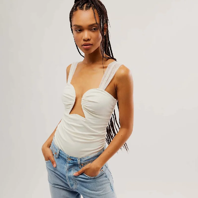 DOUBLE TAKE BODYSUIT | IVORY Fashionable Embellished Bodysuit
