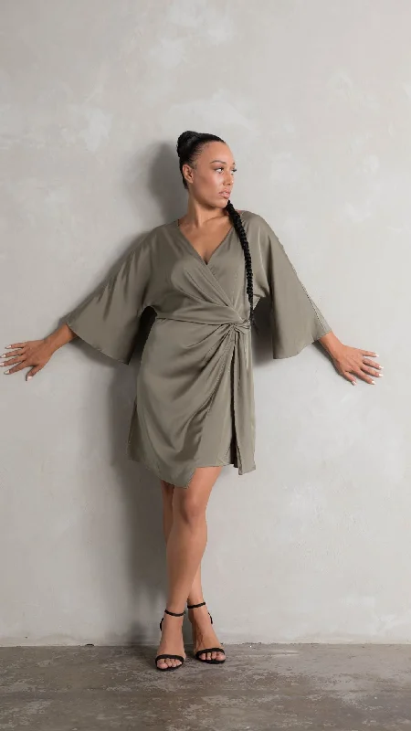 Zephyr Twist Dress - Army