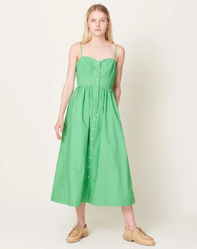 Lydia Dress in Jade Poplin