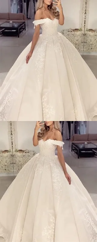 Off The Shoulder White Lace Prom Dress    cg17148