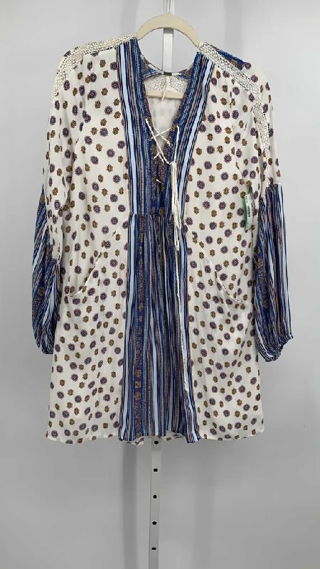 Free People Dress White/Blue M