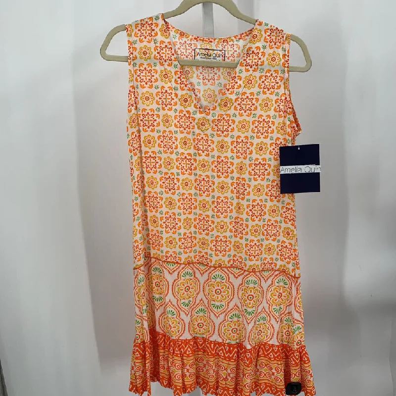 Amelia Quin Dress Orange/White S