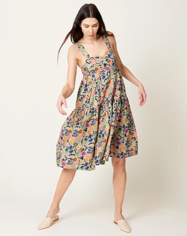 Danya Dress in Graphic Floral Poplin