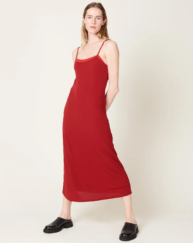Double Layer Slip Dress in Brick