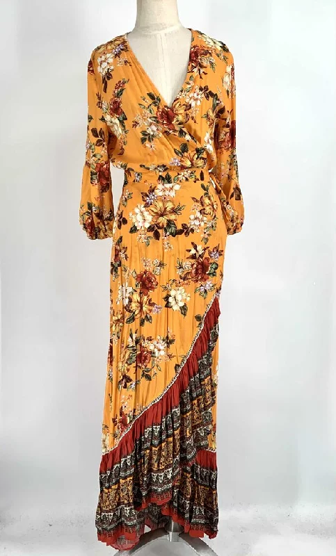 Farm Dress Yellow Floral S