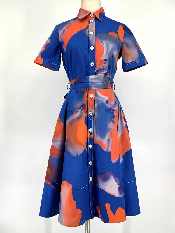 Piazza Sempione Dress Orange Blue 40