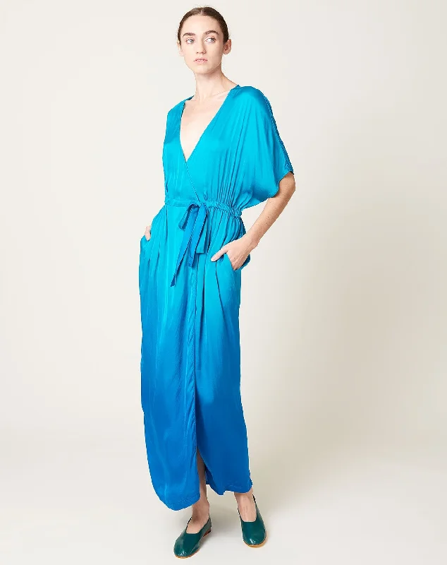Diane Dress in Aqua Dip Dye
