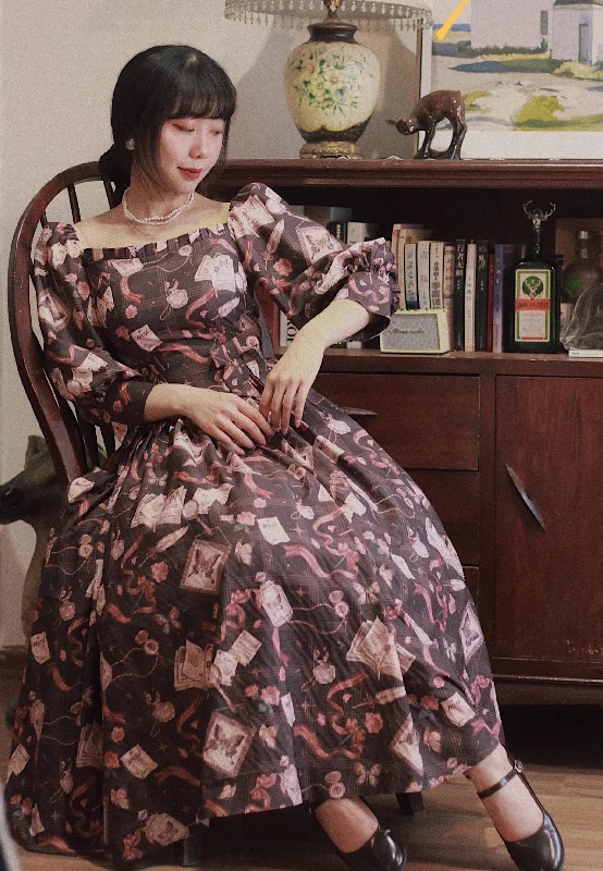 1950s Puff Sleeves Swing Dress