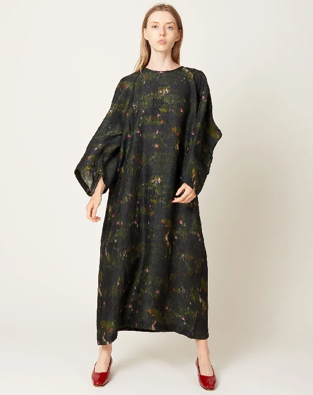 Bind Silk Dress in Dark Bouquet