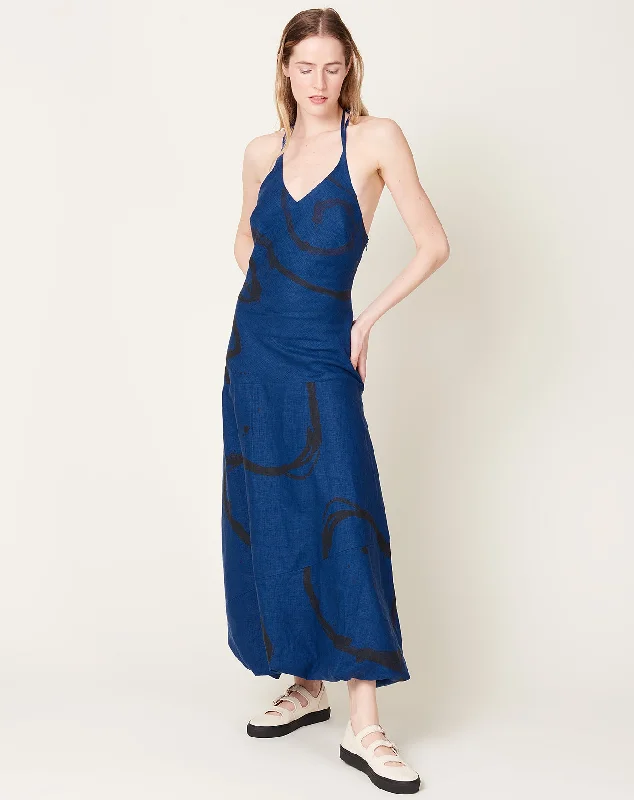 Formi Dress in Navy Joan Lines Linen