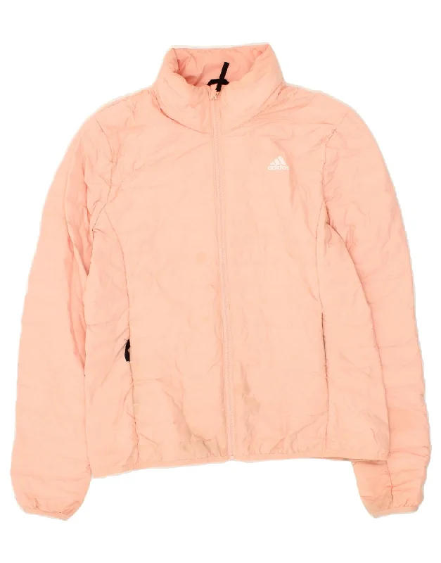 ADIDAS Womens Padded Jacket UK 12/14 Medium Pink Polyester