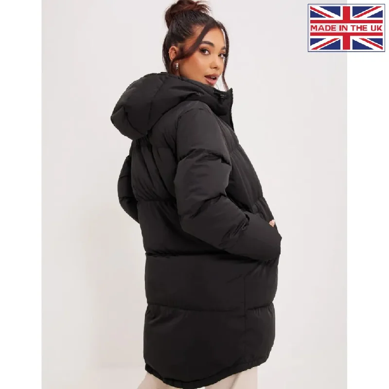 Black Padded Puffer Hood Jacket