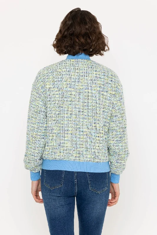 Boucle Bomber Jacket in Green