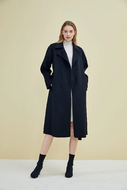 Women's hand-sewn pure cashmere double-face coat