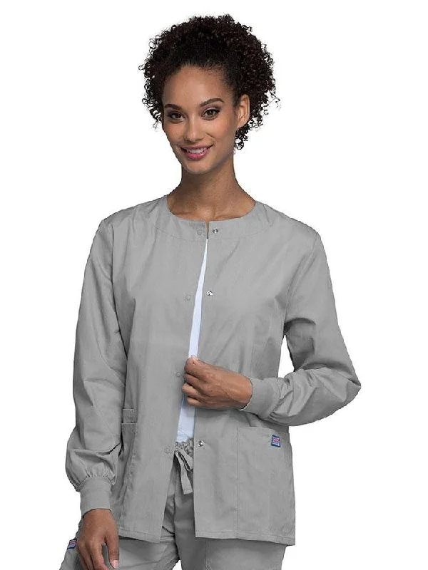 Cherokee Workwear Originals Women's Snap Front Warm-Up Jacket | Grey