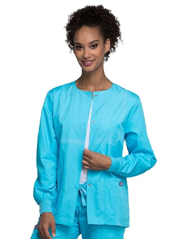 Cherokee Workwear Originals Women's Snap Front Warm-Up Jacket | Turquoise