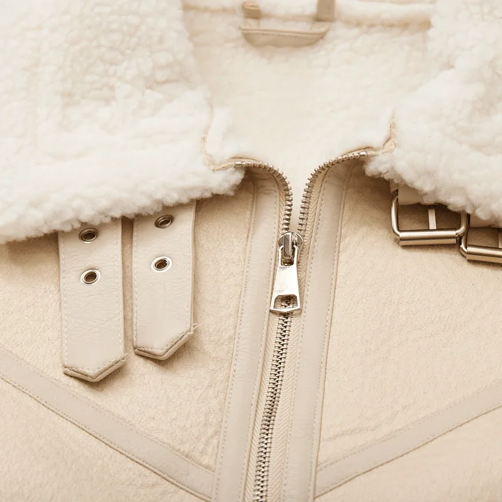 Shearling Collar Moto Jacket