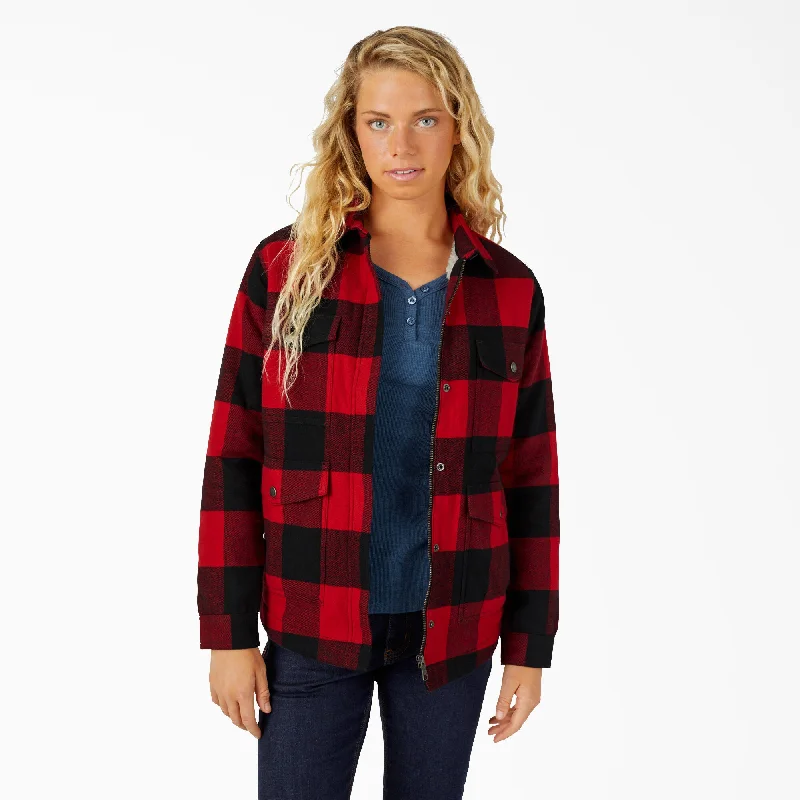 Dickies Women's Sherpa-Lined Flannel Coat