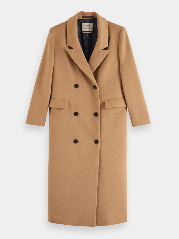 Double-breasted wool coat