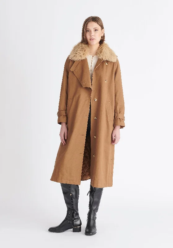 Faux Fur Collar Coat