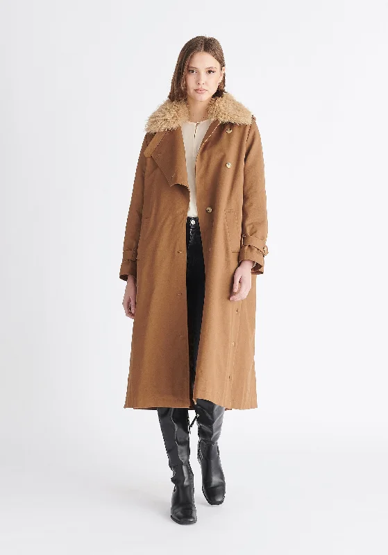 Faux Fur Collar Coat