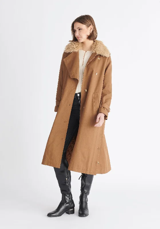 Faux Fur Collar Coat