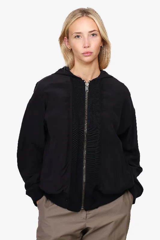 Haider Ackermann Black Silk/Cotton Bomber Jacket Size XS