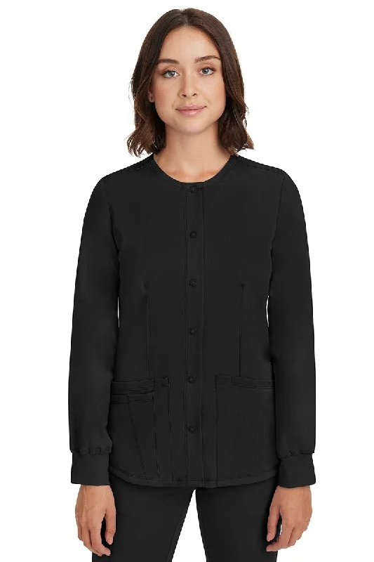 HH-Works Women's Megan Snap Front Scrub Jacket | Black