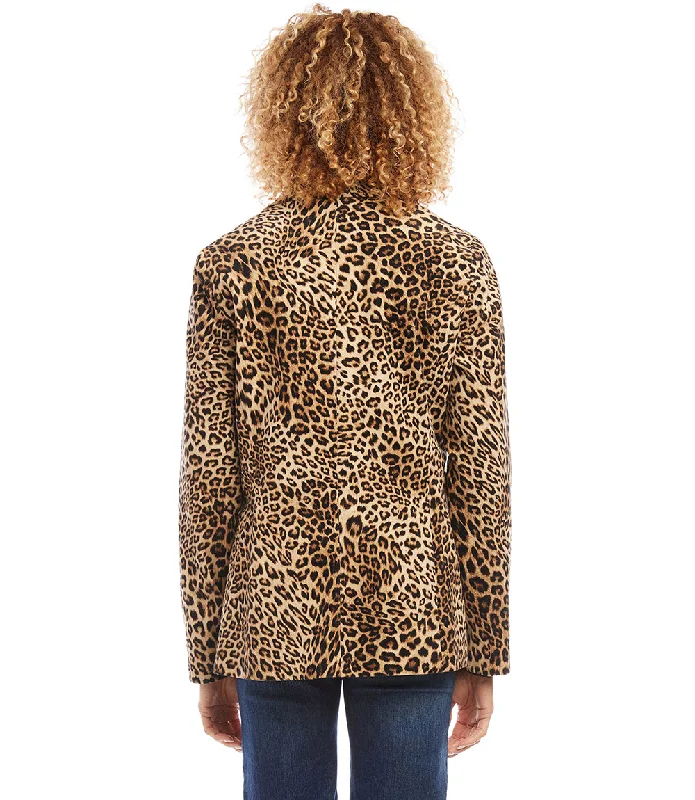 Petite Size Leopard Corduroy Jacket