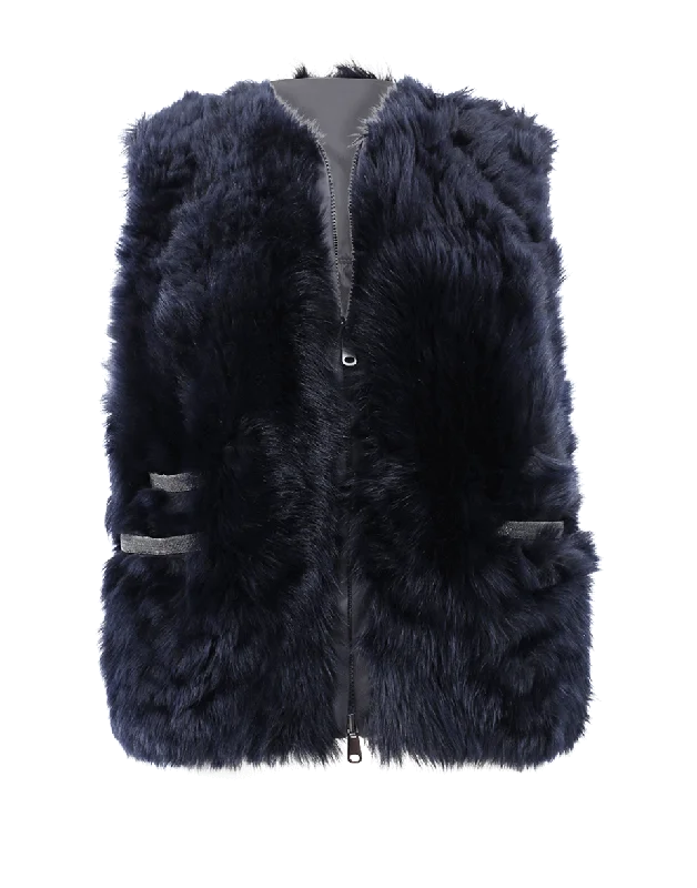 Reversible Shearling Fur Vest